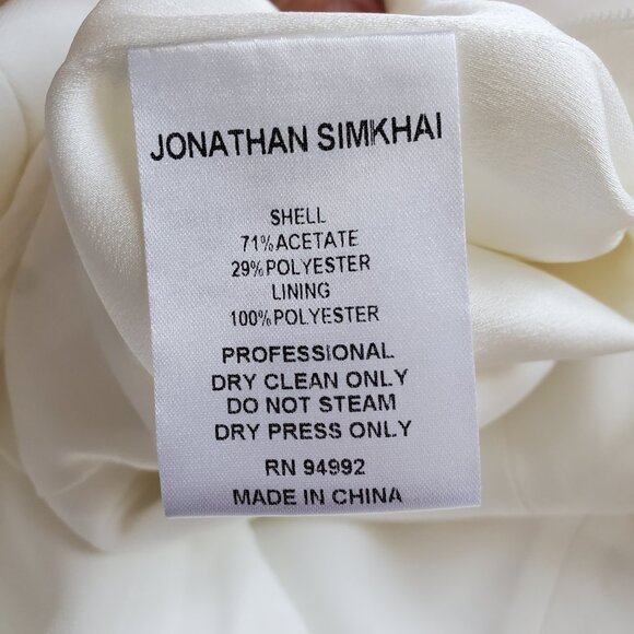 Jonathan Simkhai ! Belted Crepe Wide Leg Jumpsuit in White (US/6) - Picture 10 of 11